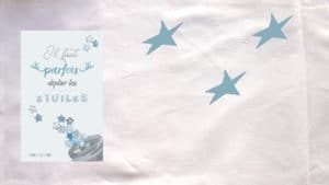 Sur un fond clair avec des étoiles bleus, la couverture du livre d'Erika Boyer, Il faut parfois déplier les étoiles