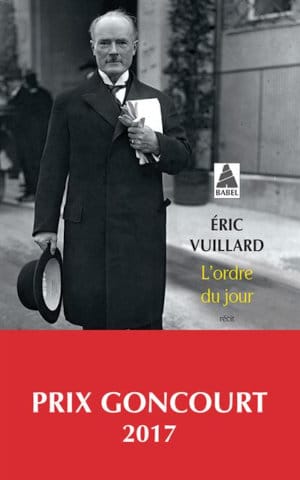 Couverture du livre d'Eric Vuillard, L'ordre du jour