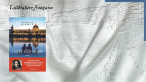 En arrière-plan, quais de Saône à Lyon, au premier plan, couverture du livre de Nathalie Bianco, Ceux des quais