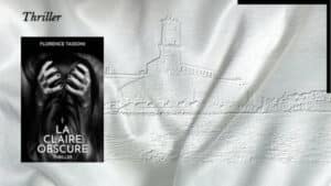 A l'arrière-plan, une vue de Marseille, au premier plan, la couverture du livre de Florence Tassoni, La claire obscure
