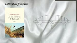 A l'arrière-plan, un pont. Au premier plan, la couverture du livre de Feurat Alani, Je me souviens de Falloujah.