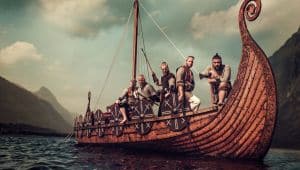 Vikings dans un long navire