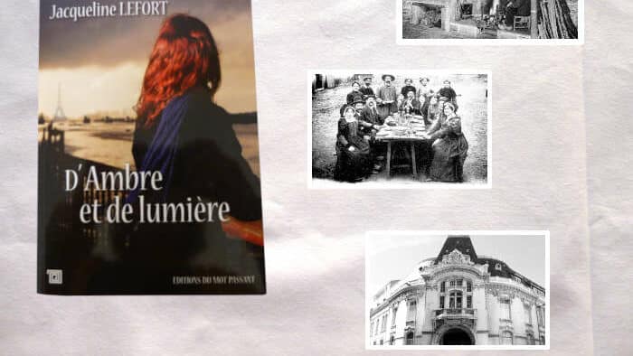 Photos et couverture du livre de Jacqueline Lefort, D'Ambre et de lumière.