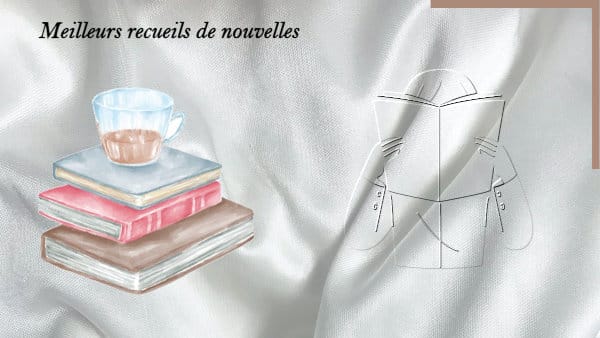 En arrière-plan, un lecteur lit des receuils de nouvelles