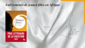 En arrière-plan, une carte de la RDC et deux hommes armés. Au premier plan, la couverture du livre de Steve Aganze, Bahari-Bora