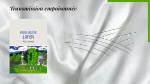 En arrière-plan, le dessin de champs et au premier plan, la couverture du livre de Marie-Hélène Lafon, Hors Champ