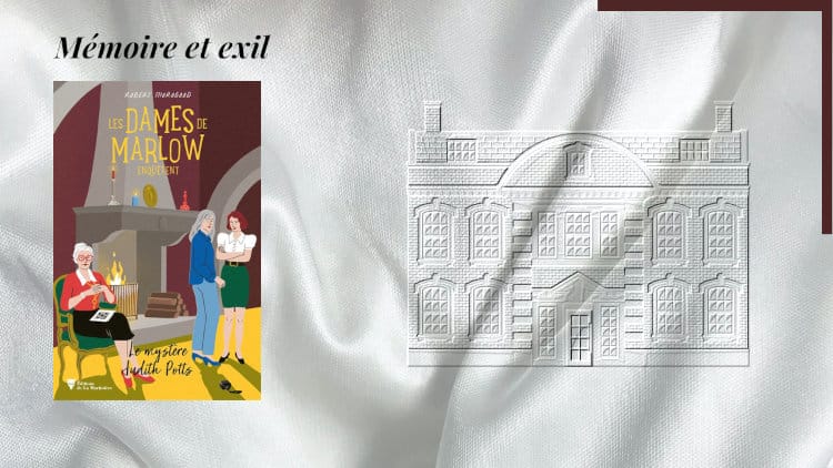 En arrière-plan, un manoir anglais, et au premier plan, la couverture du livre de Robert Thogorood,