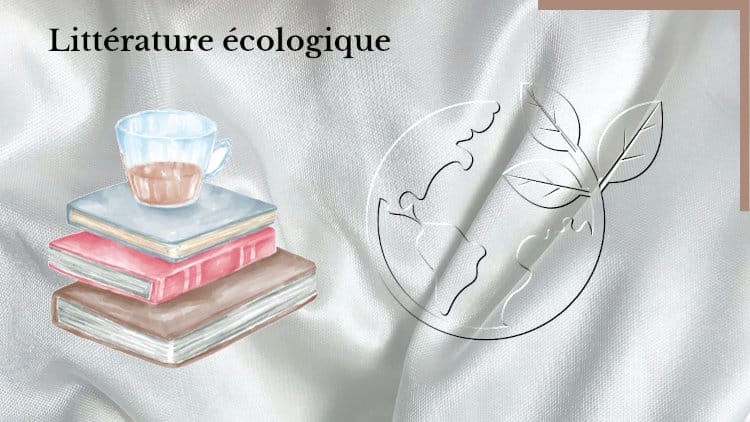 En arrière-plan, une planète stylisée et au premier plan, une pile de livres