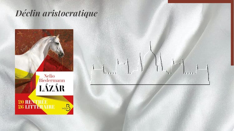 En arrière-plan, la silhouette de la ville de Budapest, capitale de la Hongrie. Au premier plan, la couverture du livre de Nelio Biedermann, Làzàr