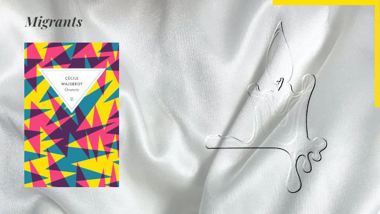 Une bougie en arrière-plan, au premier plan, la couverture du livre de Cécile Wajsbrot, Oratorio